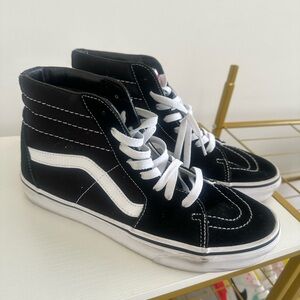 Vans Black and White High-Top Sneakers